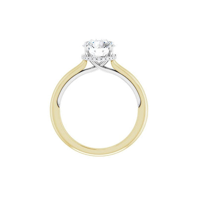 Ever & Ever 14K White & Rose Gold .06ctw 4 Prong Style Diamond Semi-Mount Engagement Ring
