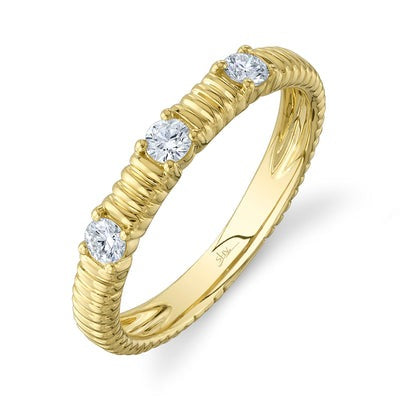 Shy Creation 14K Yellow Gold .24ctw Stackable Diamond Band