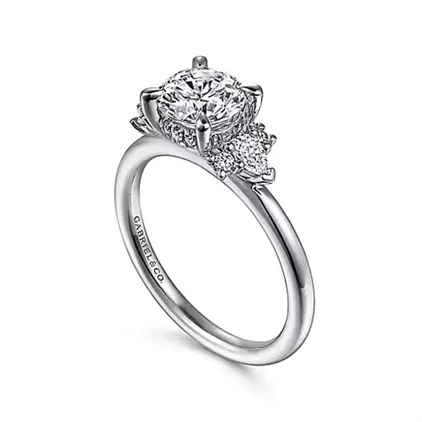 Gabriel - Starlight Collection 14K White Gold .30ctw 4 Prong Style Diamond Semi-Mount Engagement Ring