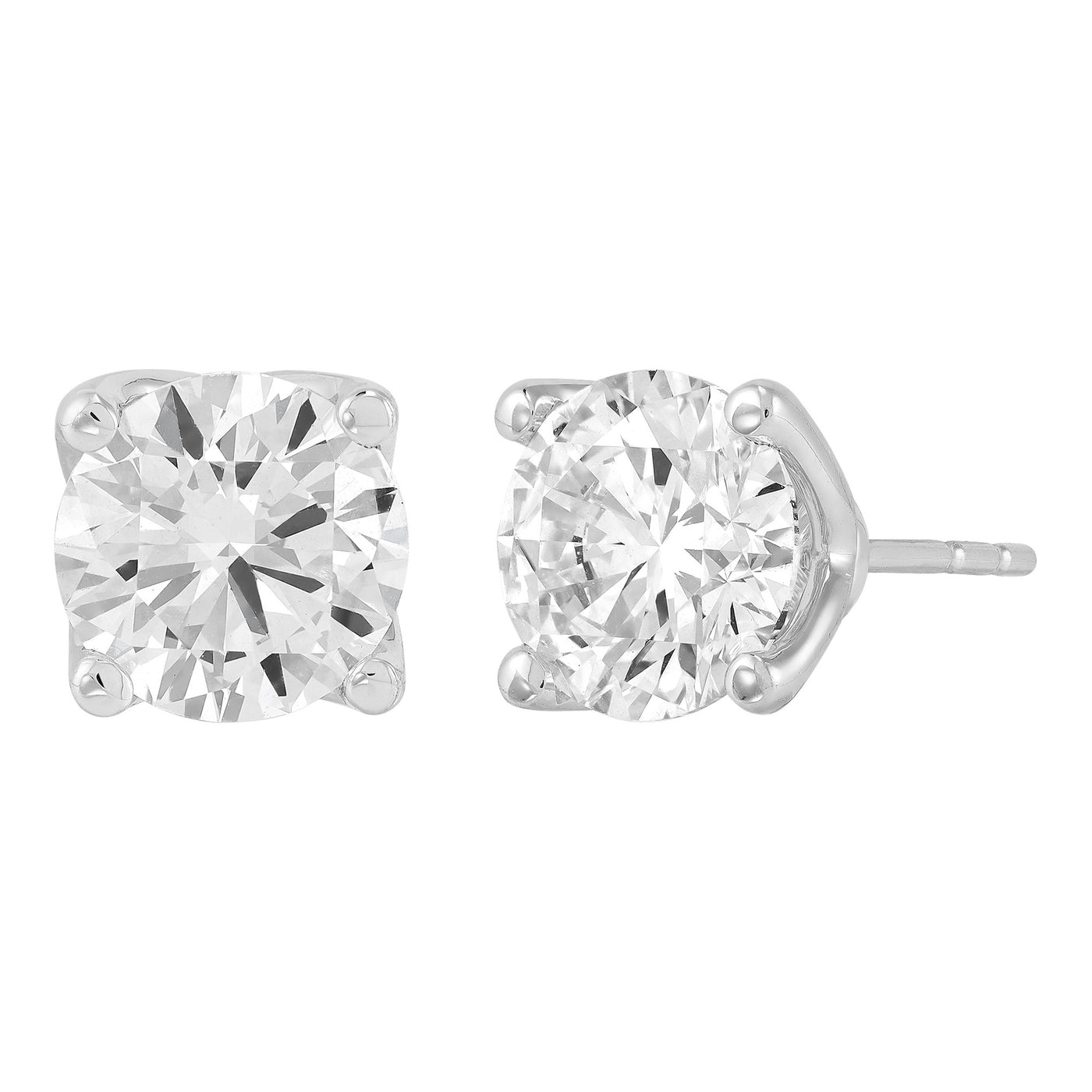 14K White Gold 3.02ctw Lab Grown Diamond Stud Earrings