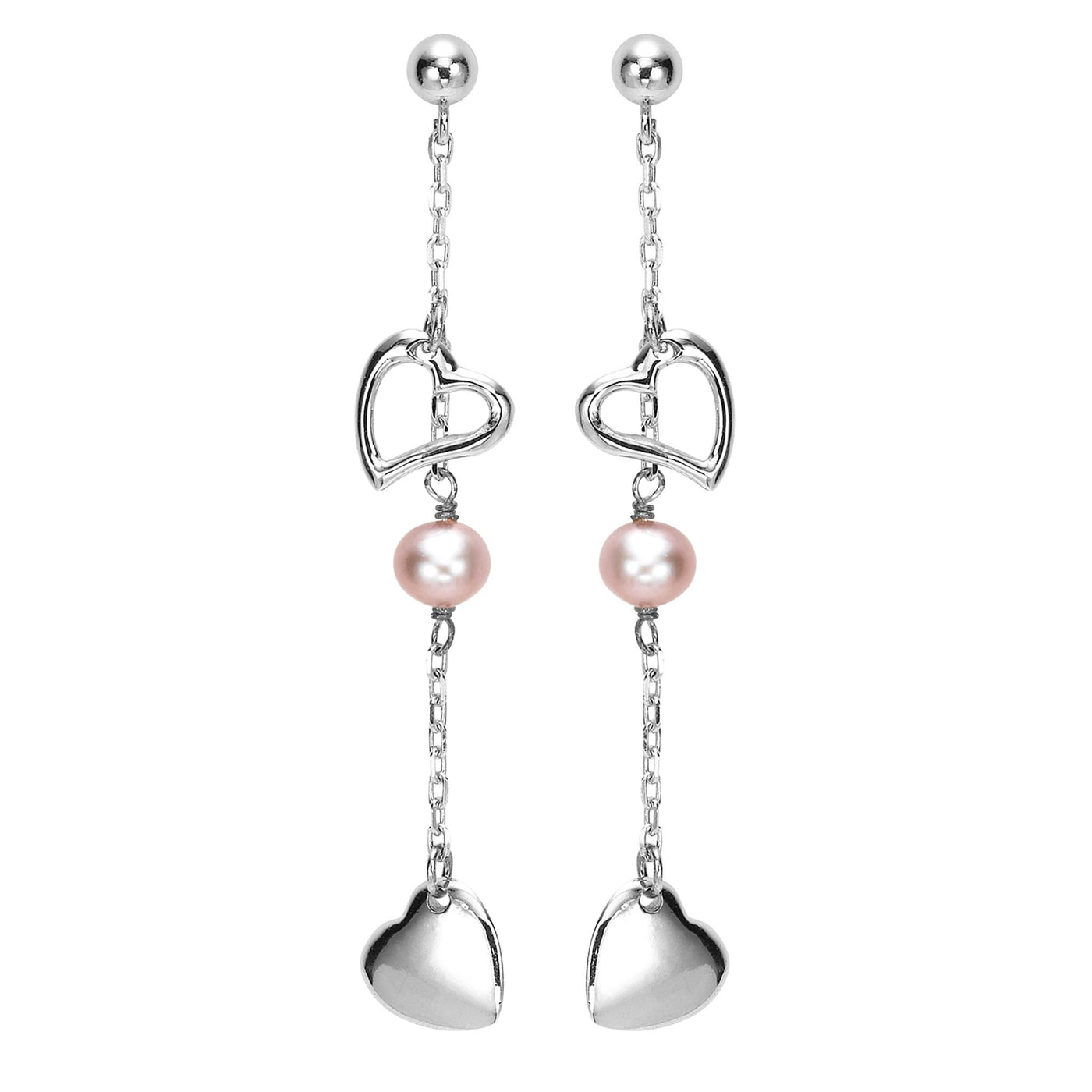 Sterling Silver Dangle Style Earrings Featuring Freshwater Pearls