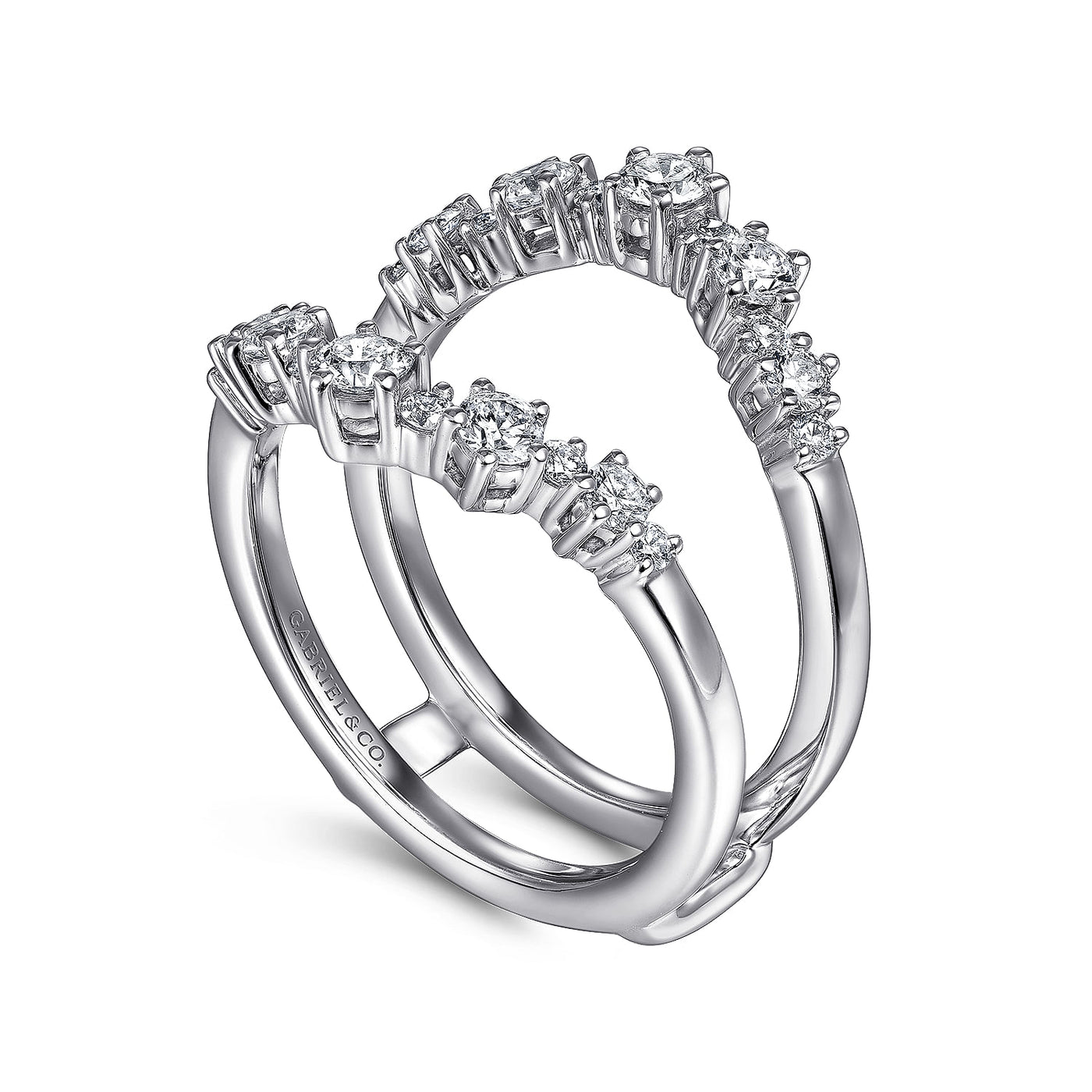 Gabriel 14K White Gold .80ctw Diamond Ring Guard