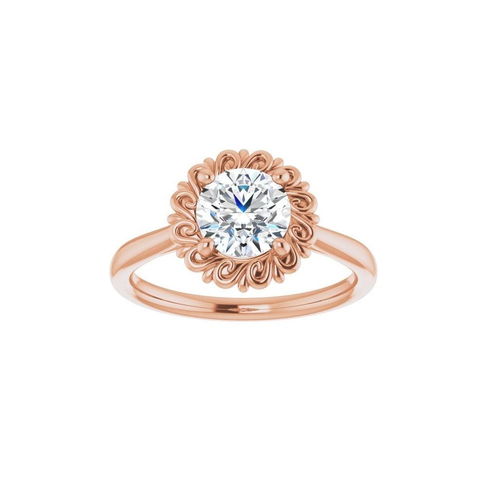 Ever & Ever 14K Rose Gold 4 Prong Style Diamond Semi-Mount Engagement Ring