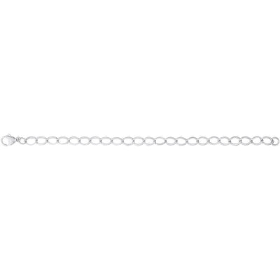 Sterling Silver 7" Solid Charm Cable Link Bracelet