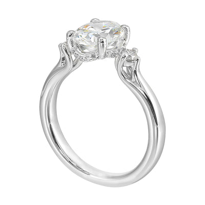 14K White Gold 0.17ctw 4 Prong Style Diamond Semi-Mount Engagement Ring