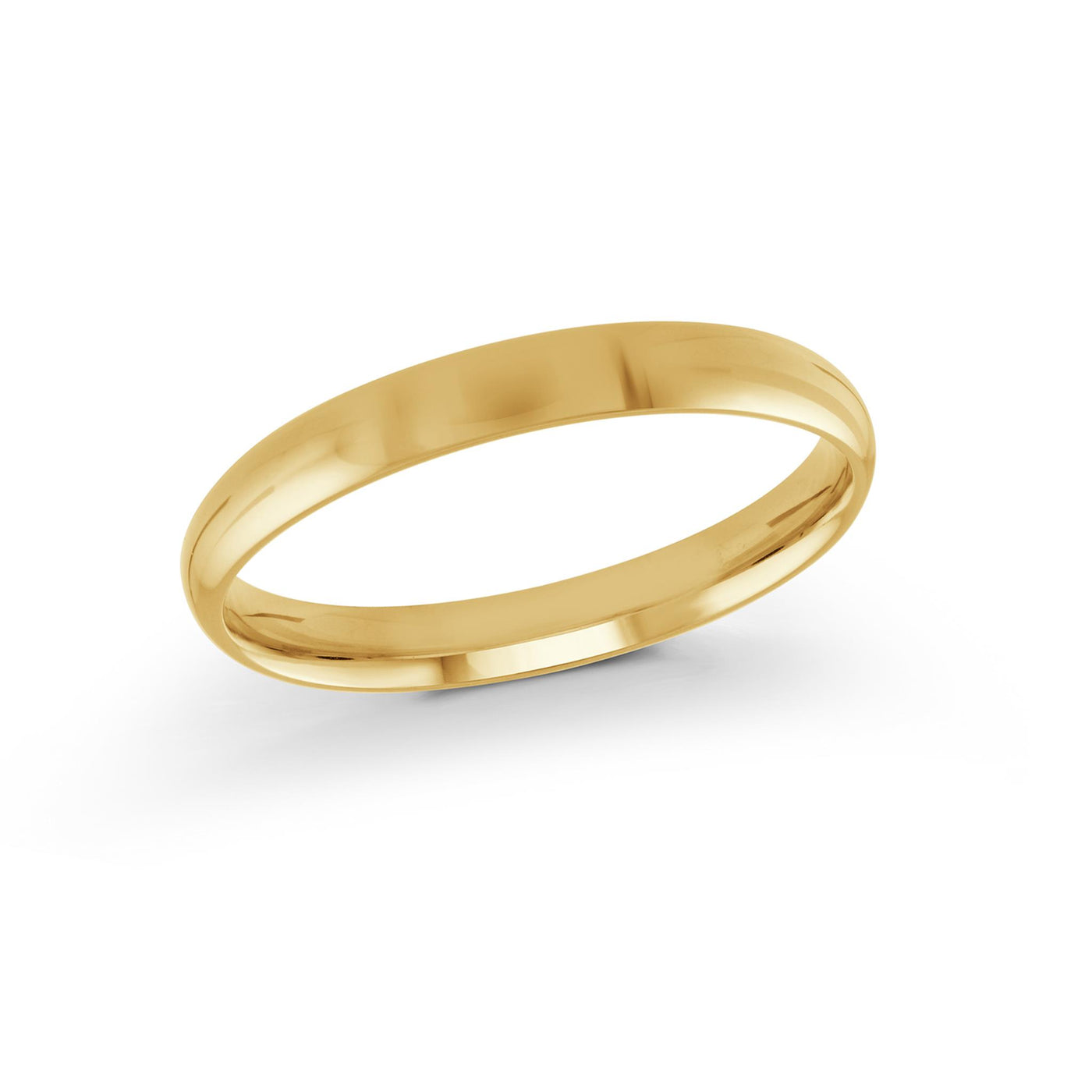 14K Yellow Gold 3mm Domed Wedding Band