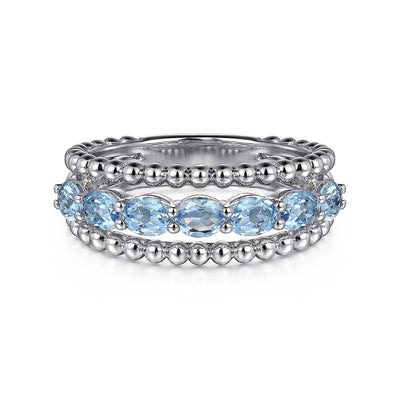 Gabriel - Bujukan Collection Sterling Silver 1.35ctw Blue Topaz Ring