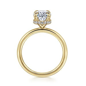 Gabriel - Classic Collection 14K Yellow Gold 0.13ctw Hidden Halo Style Diamond Semi-Mount Engagement Ring