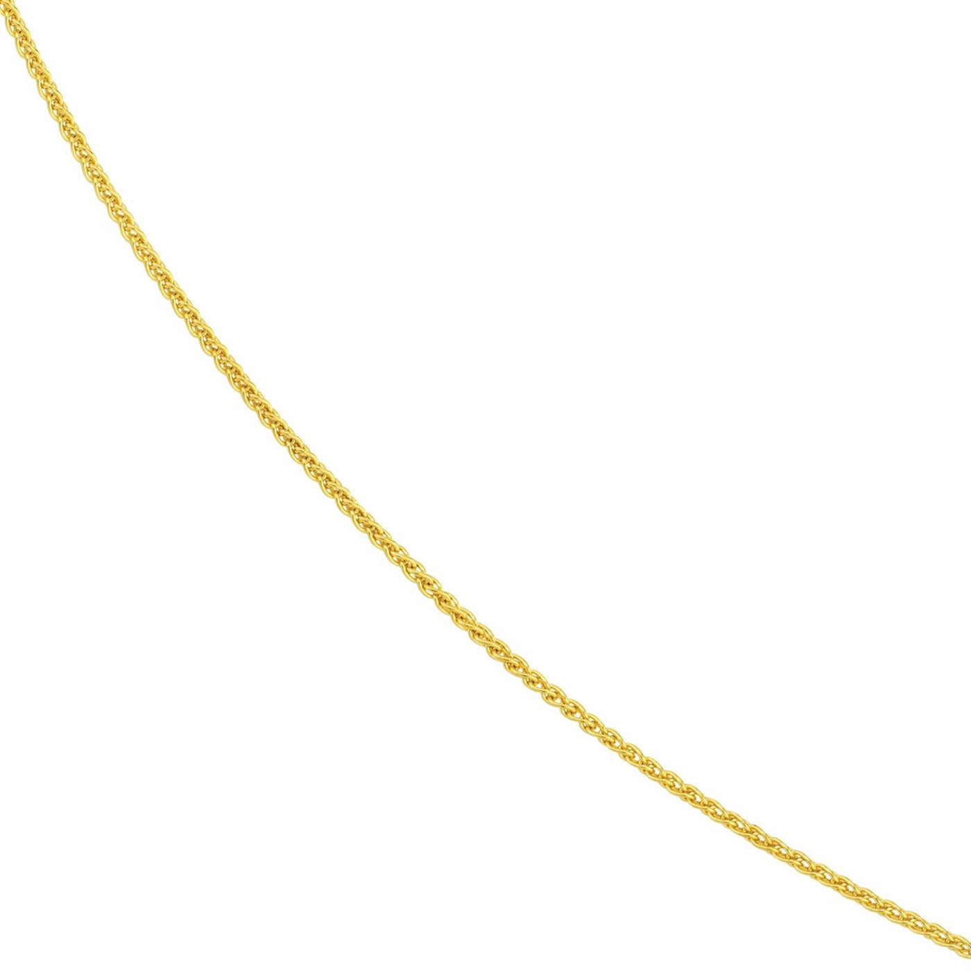 14K Yellow Gold 1.02mm 22" Adjustable Wheat Chain