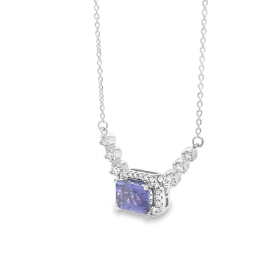 14K White Gold 1.40ctw Expression Style Tanzanite Necklace