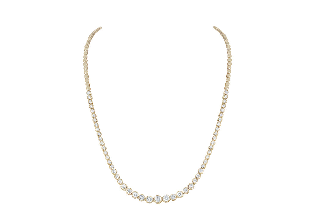 14K Yellow Gold 2.50ctw Riviera Style Necklace