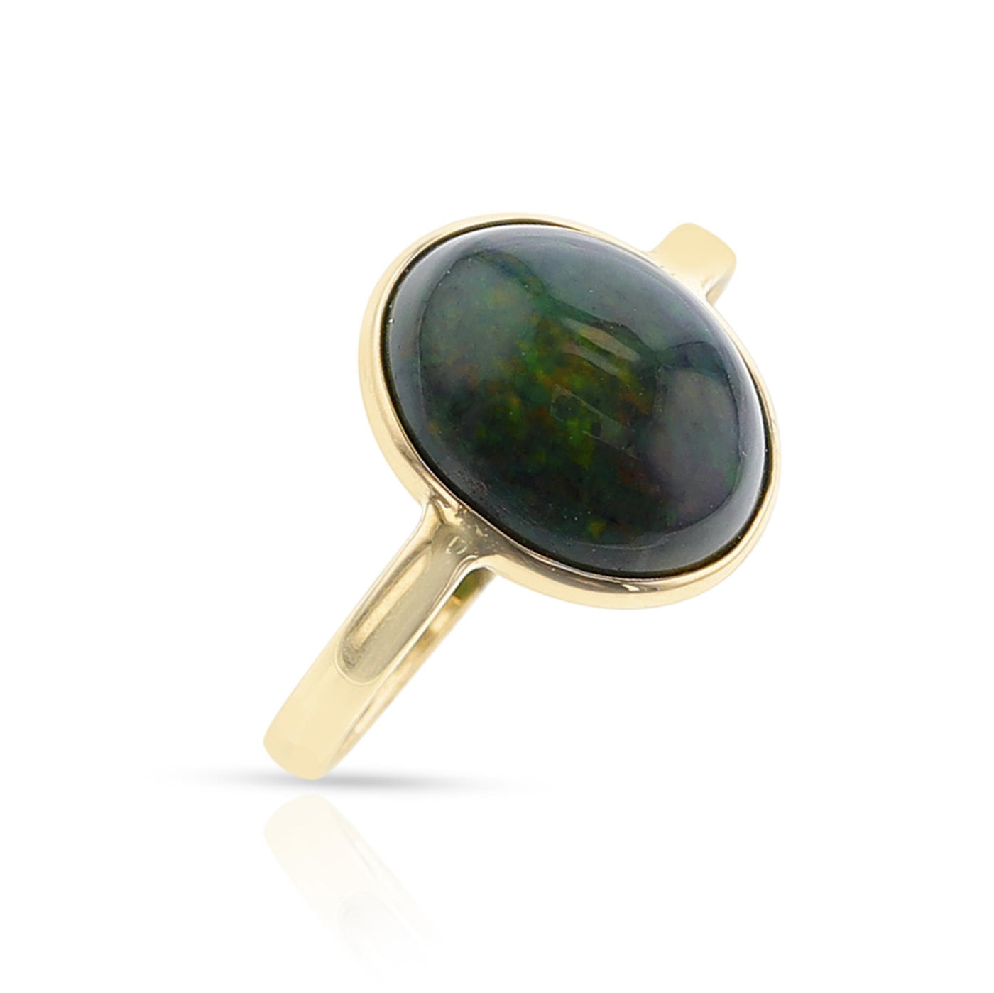 18K Yellow Gold 4.00ctw Solitaire Style Opal Ring