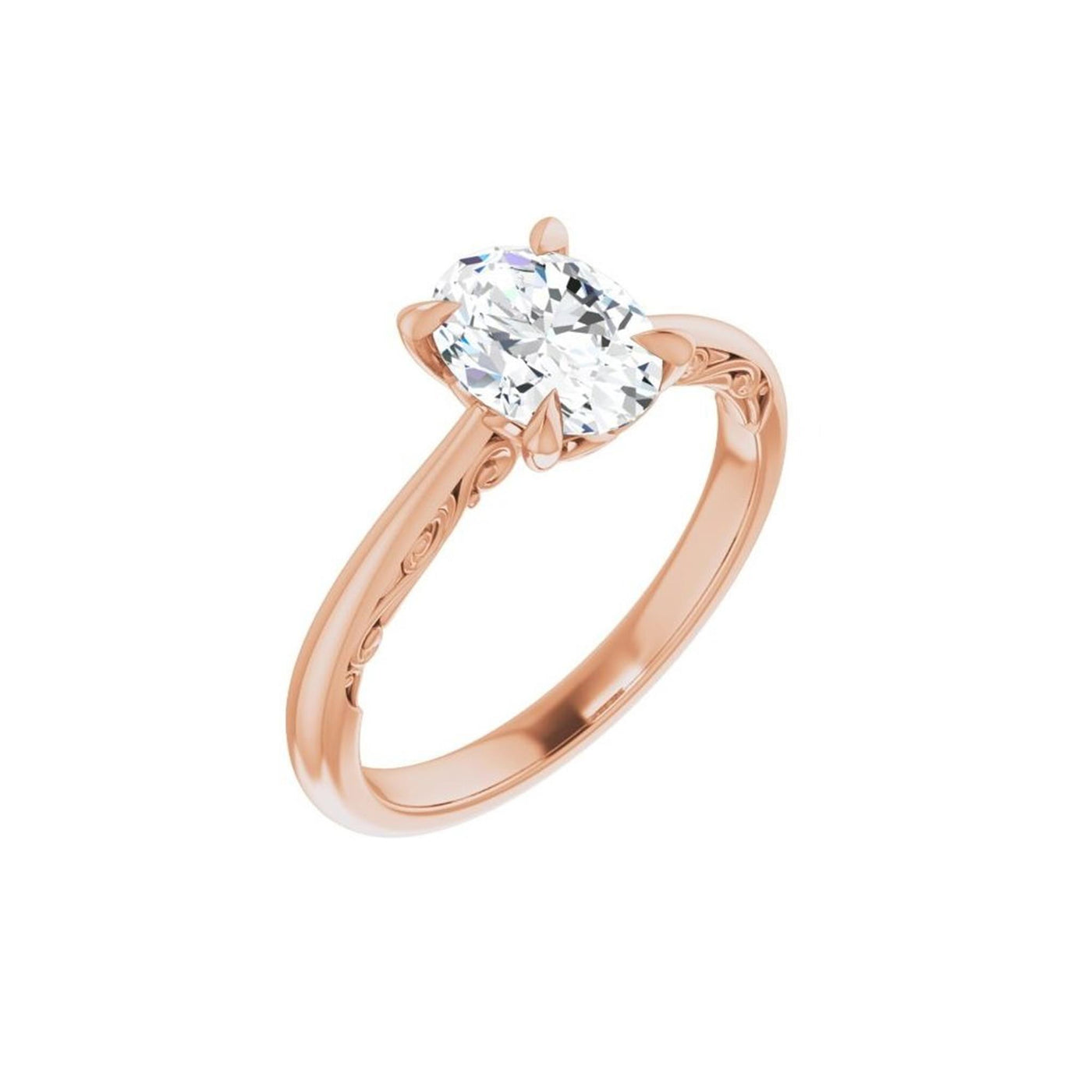 Ever & Ever 14K Rose Gold .01ctw 4 Prong Style Diamond Semi-Mount Engagement Ring