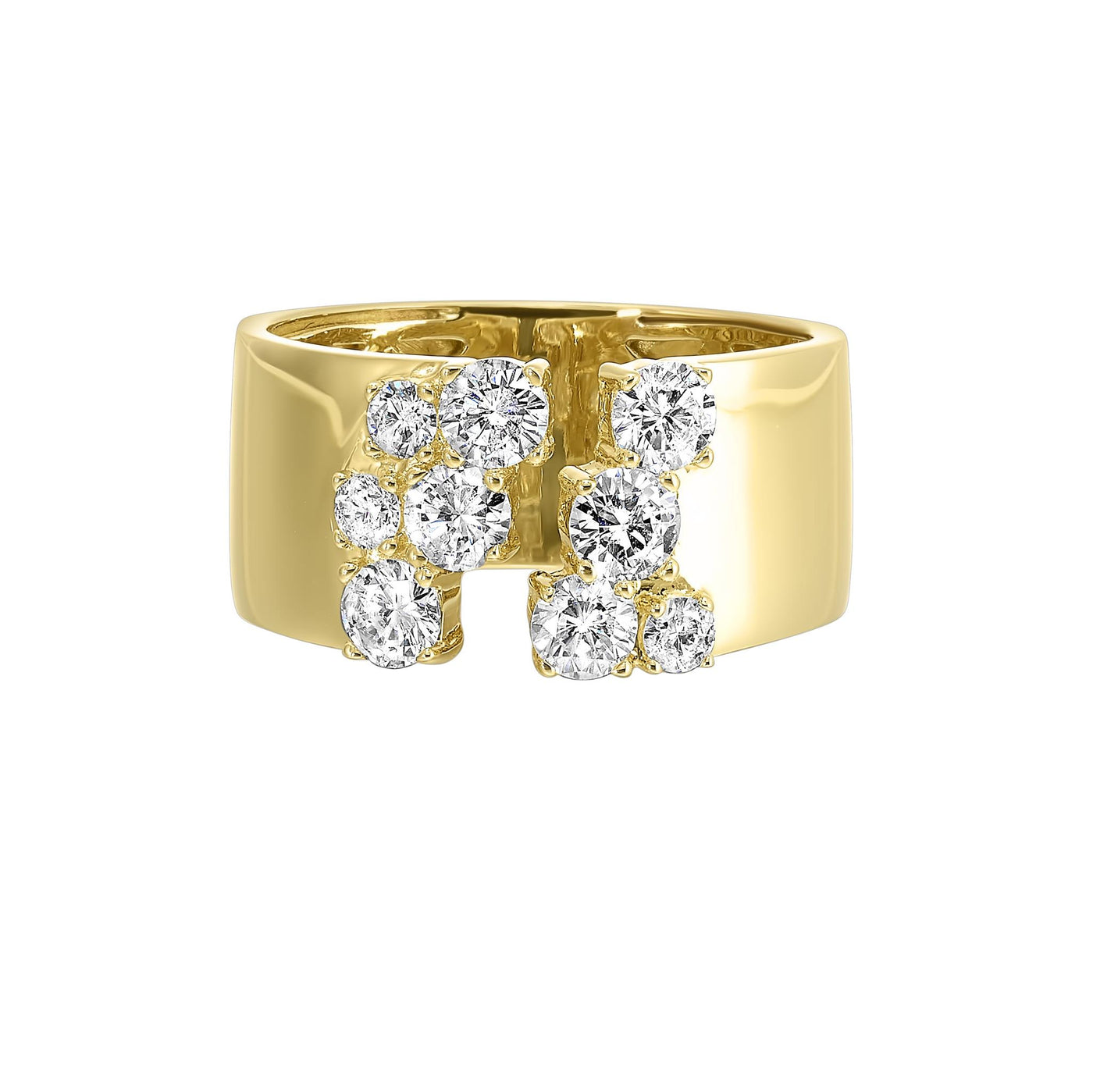 14K Yellow Gold 1.00ctw Cuff Diamond Fashion Ring