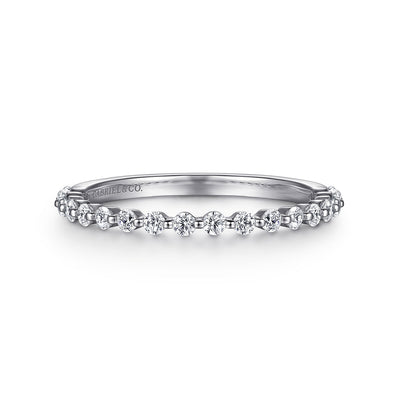 Gabriel 14K White Gold 0.34ctw Single Prong Diamond Band