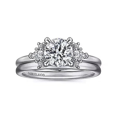 Gabriel - Starlight Collection 14K White Gold .30ctw 4 Prong Style Diamond Semi-Mount Engagement Ring