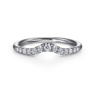 Gabriel 14K White Gold 0.242ctw Contoured Diamond Band