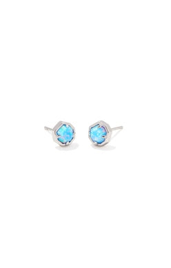 Silver Tone Earrings Featuring Blue Kyrocera Opal by Kendra Scott