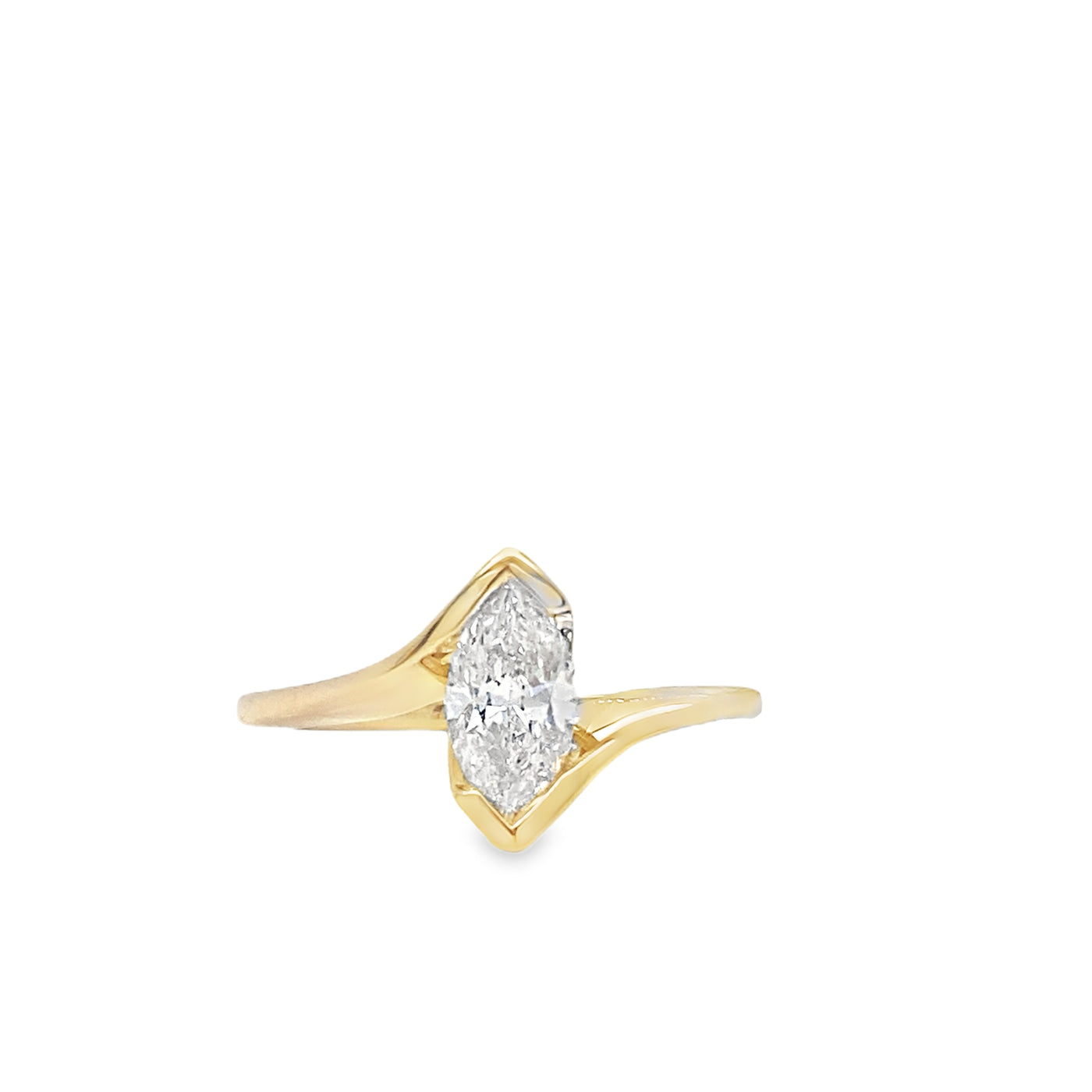 14K Yellow Gold 1.02ctw Bezel Engagement Ring by Thollot