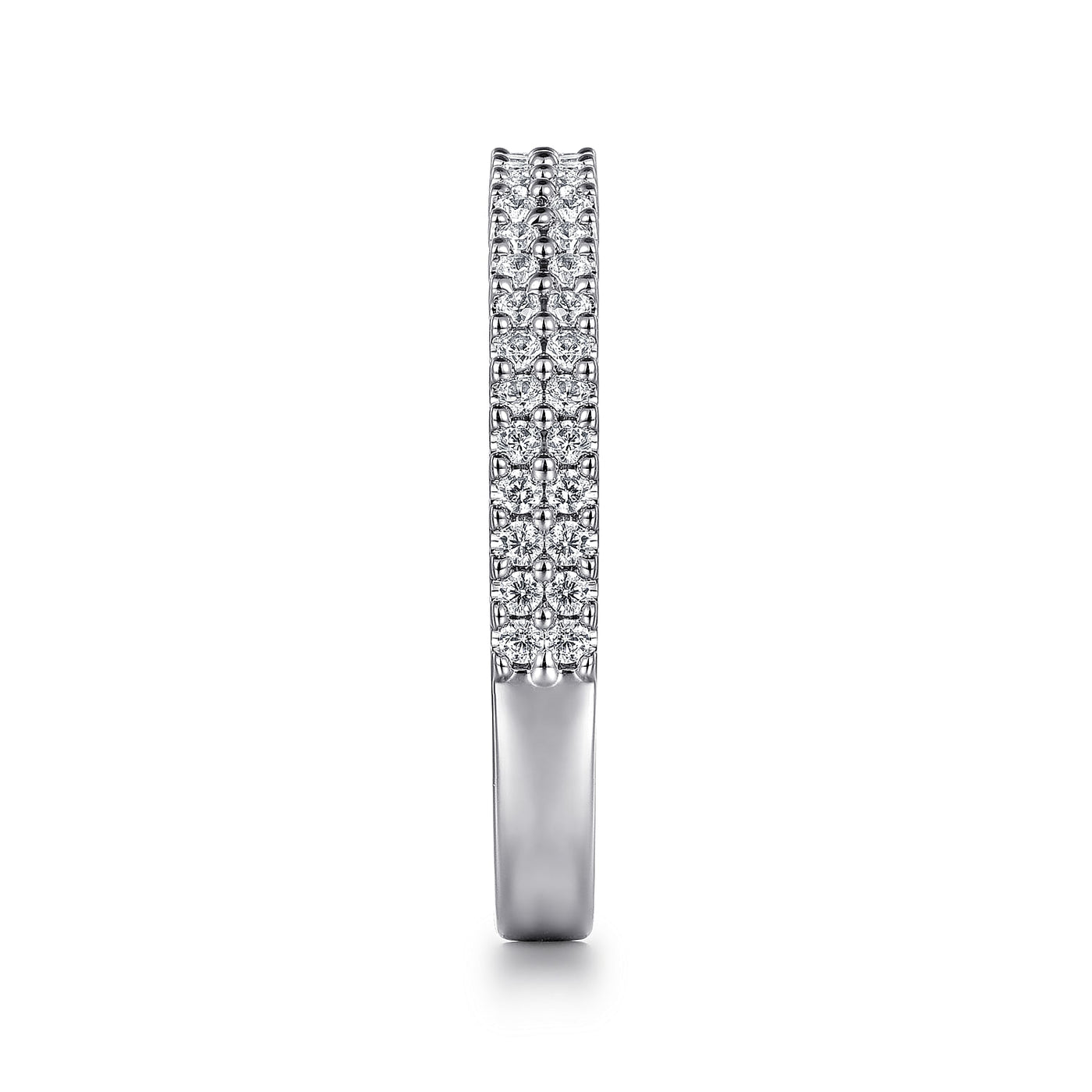 Gabriel 14K White Gold 0.329ctw Two Row Diamond Band