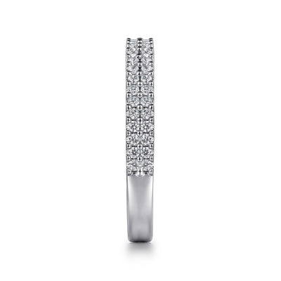 Gabriel 14K White Gold 0.329ctw Two Row Diamond Band