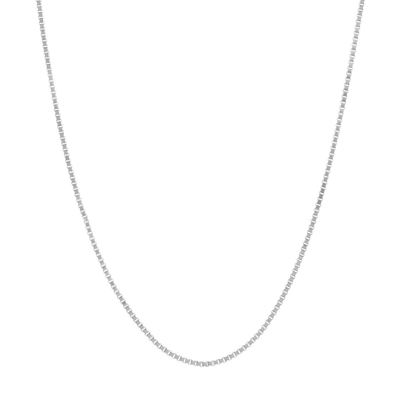 14K White Gold .8mm 20" Box Chain