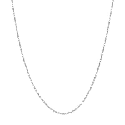 14K White Gold .8mm 20" Box Chain