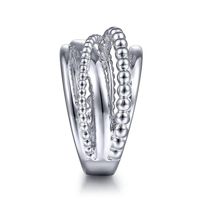 Gabriel Sterling Silver Criss Cross Bujukan Style Ring