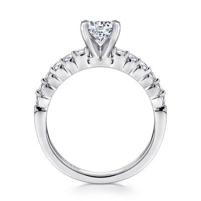 Gabriel 14K White Gold .36ctw 4 Prong Style Diamond Semi-Mount Engagement Ring