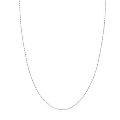 14K White Gold 1.05mm 22" Adjustable Rope Chain