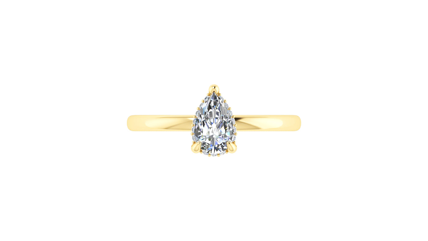 14K Yellow Gold .77ctw Hidden Halo Engagement Ring by Thollot