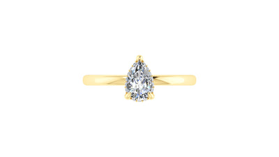 14K Yellow Gold .77ctw Hidden Halo Engagement Ring by Thollot