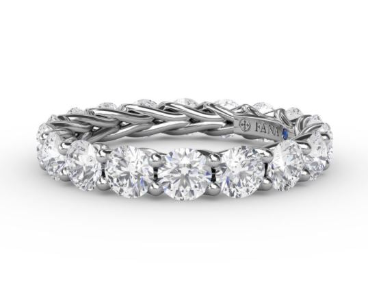 14K White Gold 2.88ctw Diamond Eternity Band 
Featuring a Polished Finish