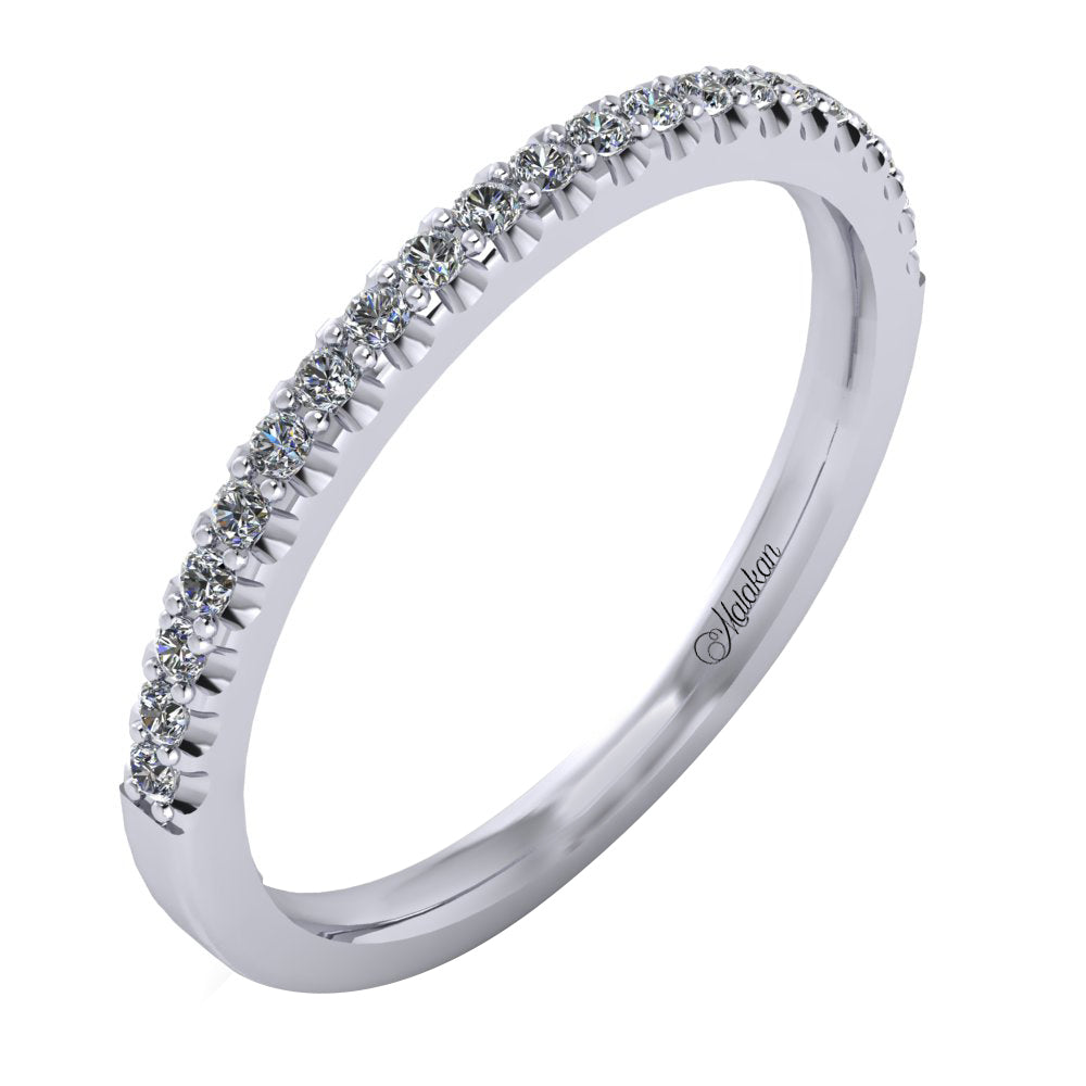 14K White Gold 0.19ctw Lab Grown Diamond Wedding Band