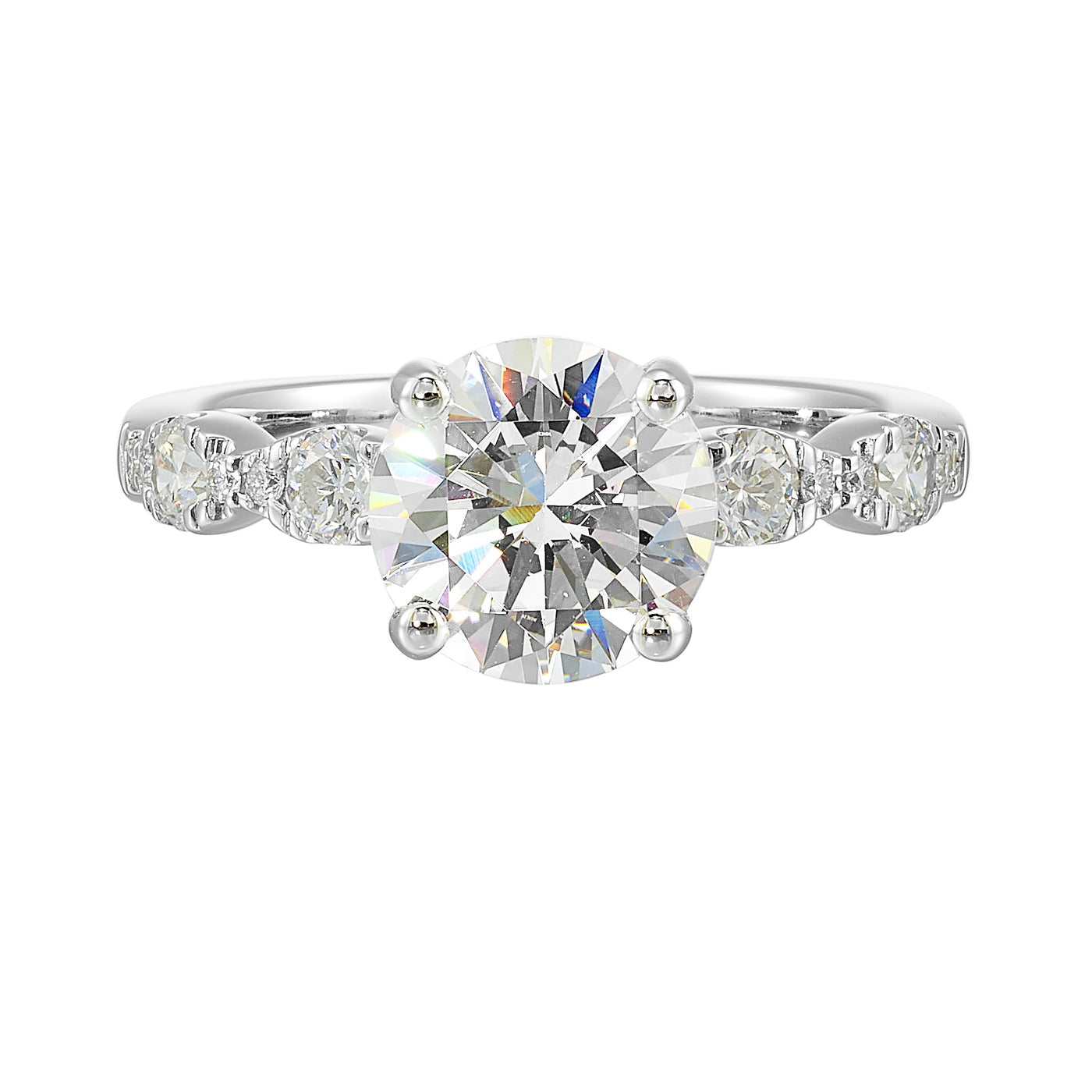 Thollot-Colorado Cut 14K White Gold 0.50ctw 4 Prong Style Diamond Semi-Mount Engagement Ring