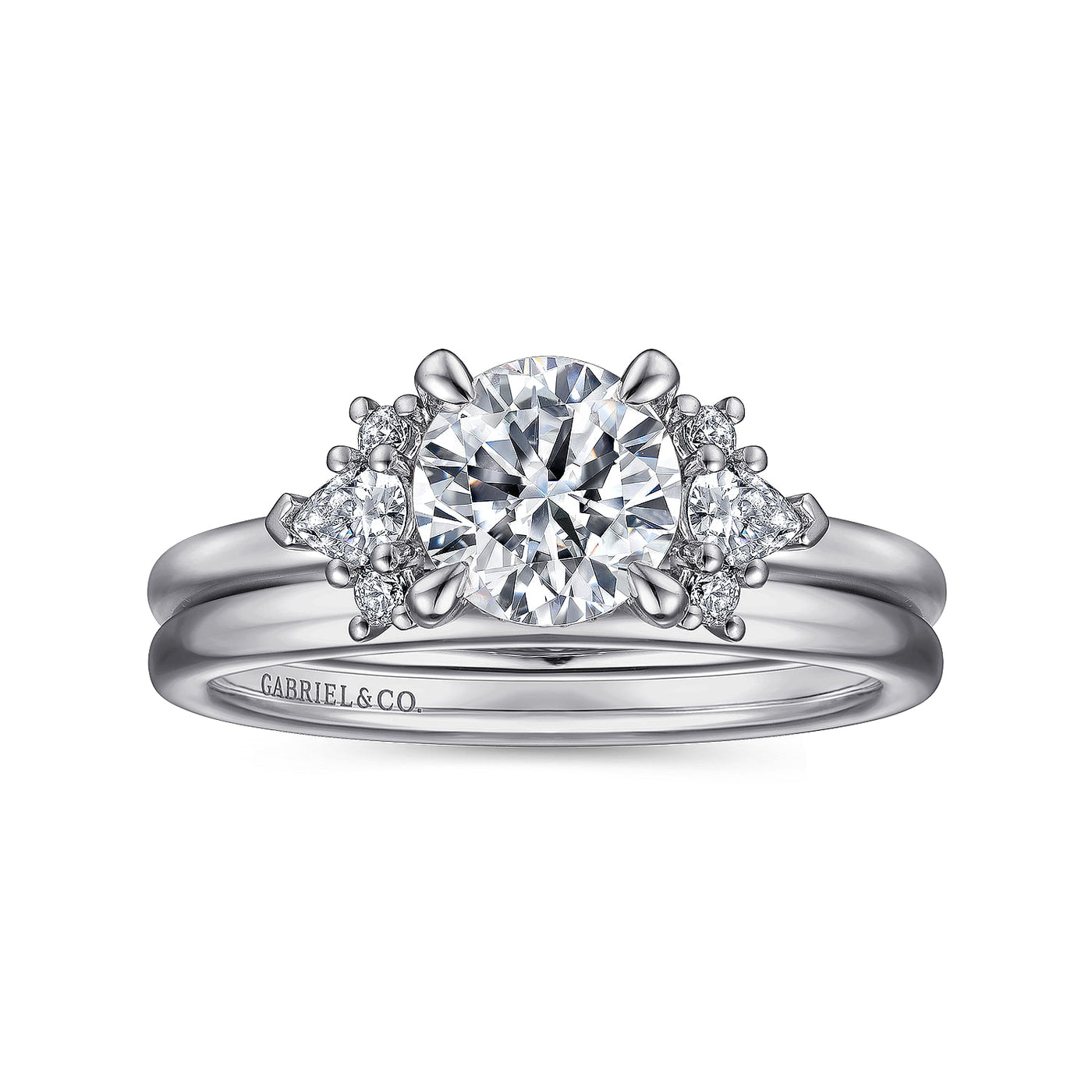 Gabriel - Starlight Collection 14K White Gold .30ctw 4 Prong Style Diamond Semi-Mount Engagement Ring