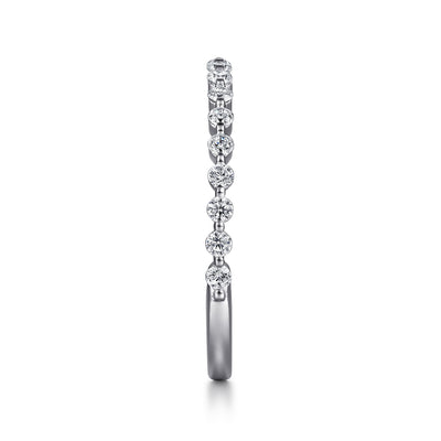 Gabriel 14K White Gold 0.34ctw Single Prong Diamond Band