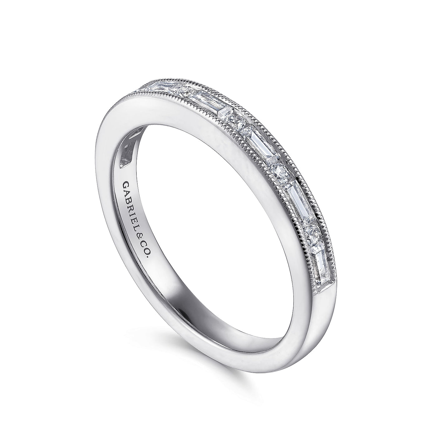 Gabriel 14K White Gold 0.38ctw Diamond Wedding Band