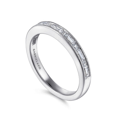 Gabriel 14K White Gold 0.38ctw Diamond Wedding Band