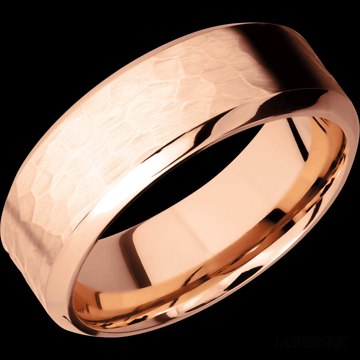 Lashbrook 14K Rose Gold 8mm Flat Wedding Band