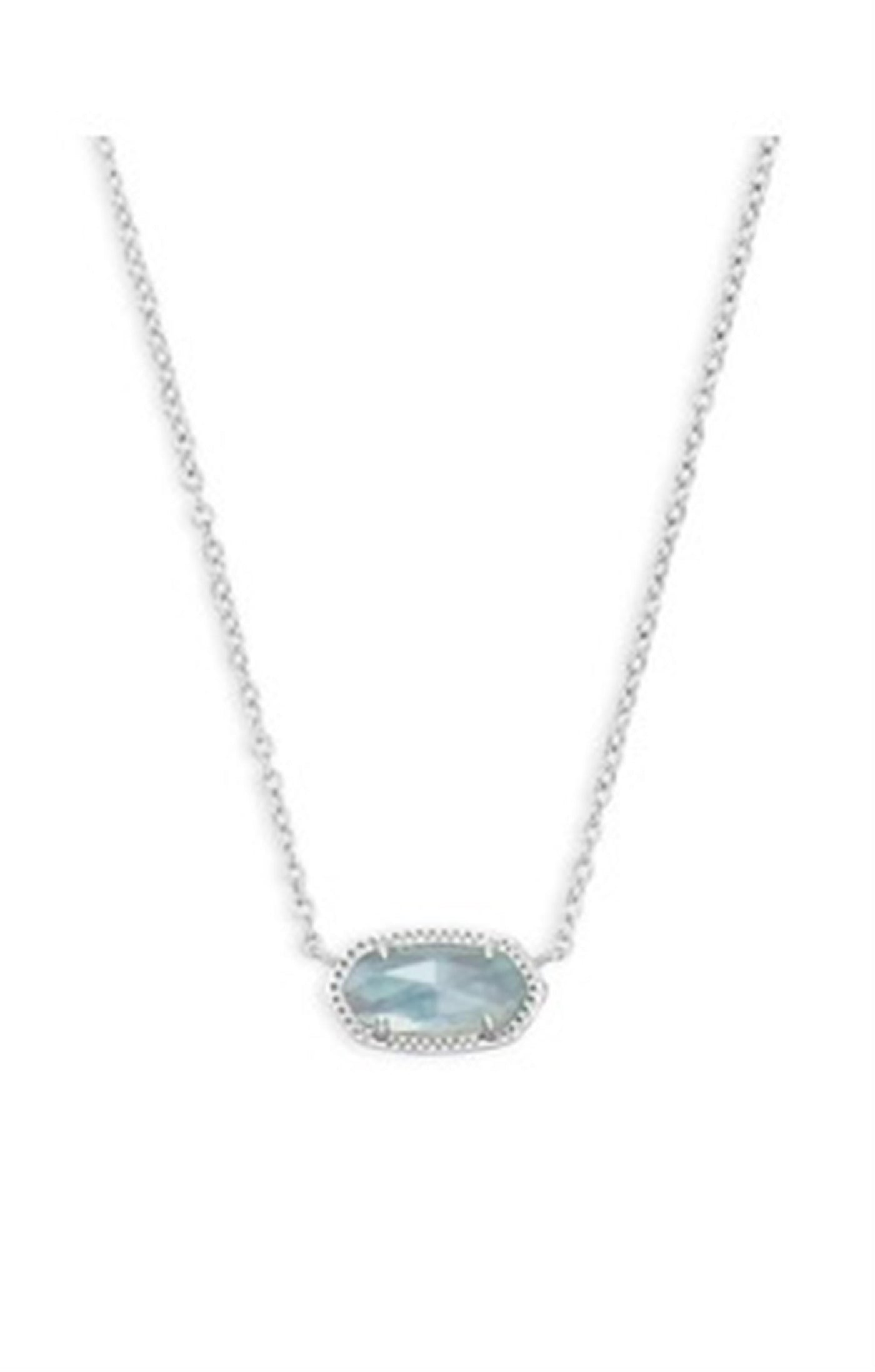 Silver Tone Necklace Featuring Light Blue Illusion by Kendra Scott