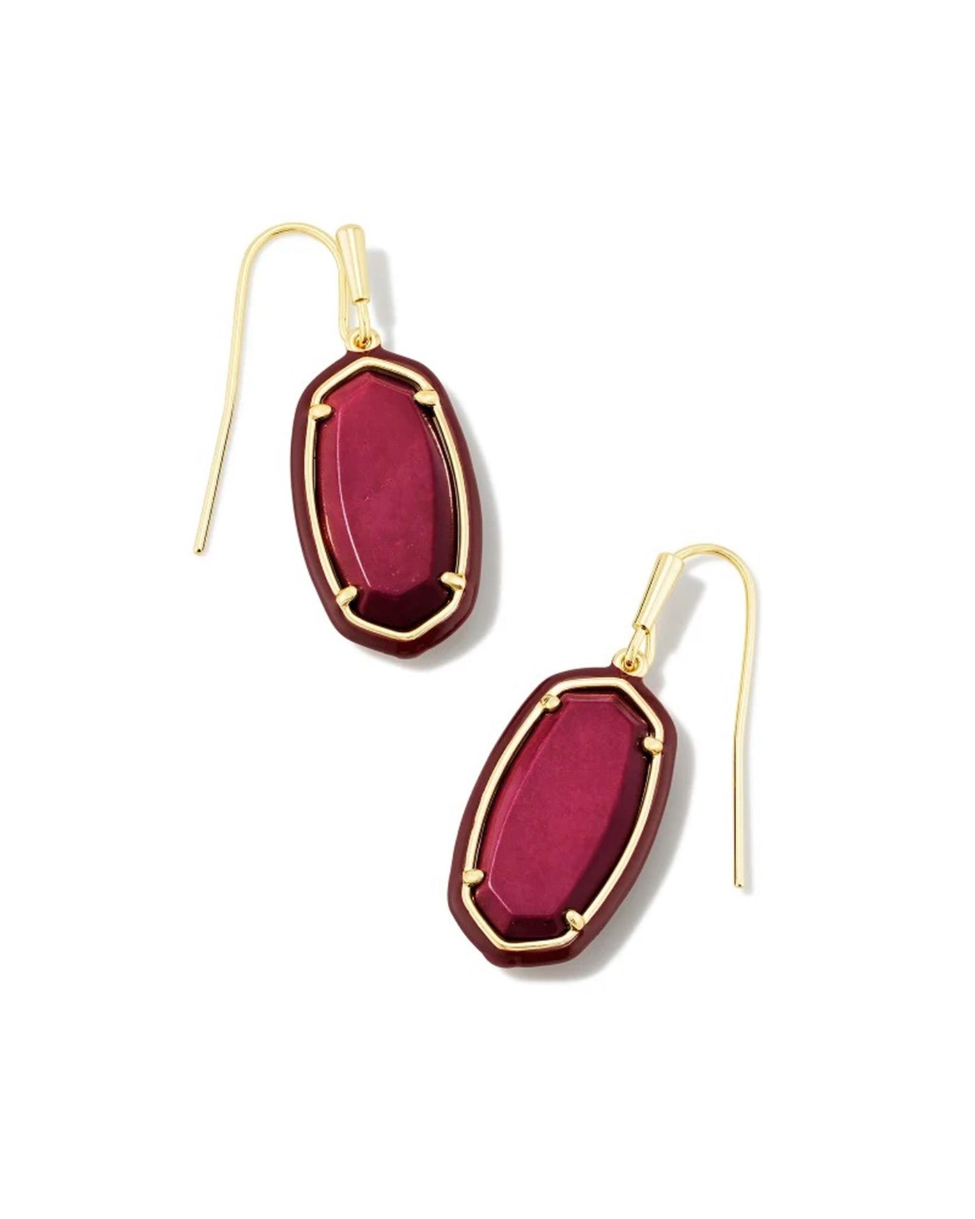 Gold Tone Earrings Featuring Maroon Magnesite by Kendra Scott