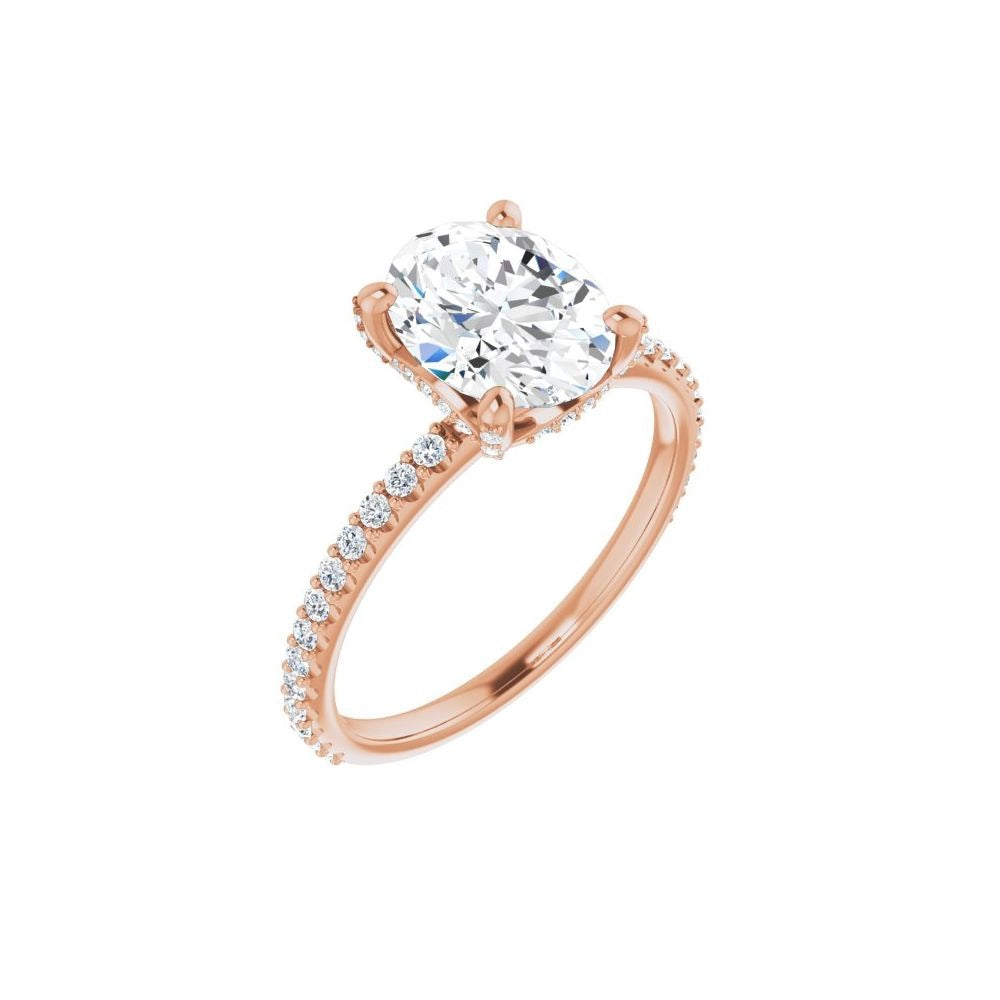 Ever & Ever 14K Rose Gold .38ctw 4 Prong Style Diamond Semi-Mount Engagement Ring