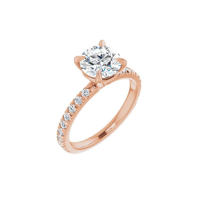 Ever & Ever 14K Rose Gold .38ctw 4 Prong Style Diamond Semi-Mount Engagement Ring