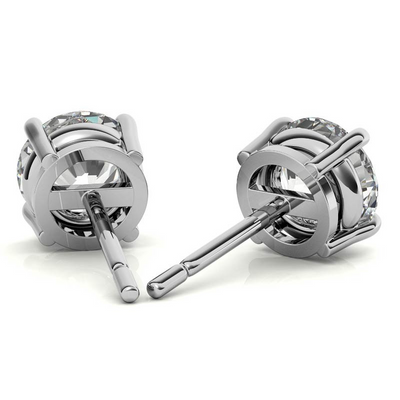 14K White Gold 0.52ctw Diamond Stud Earrings in Four Prong Basket Settings