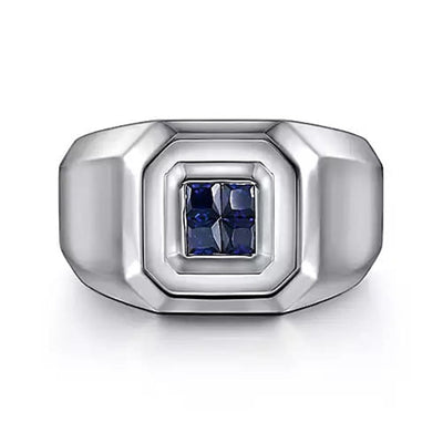 Gabriel Sterling Silver Sapphires Ring