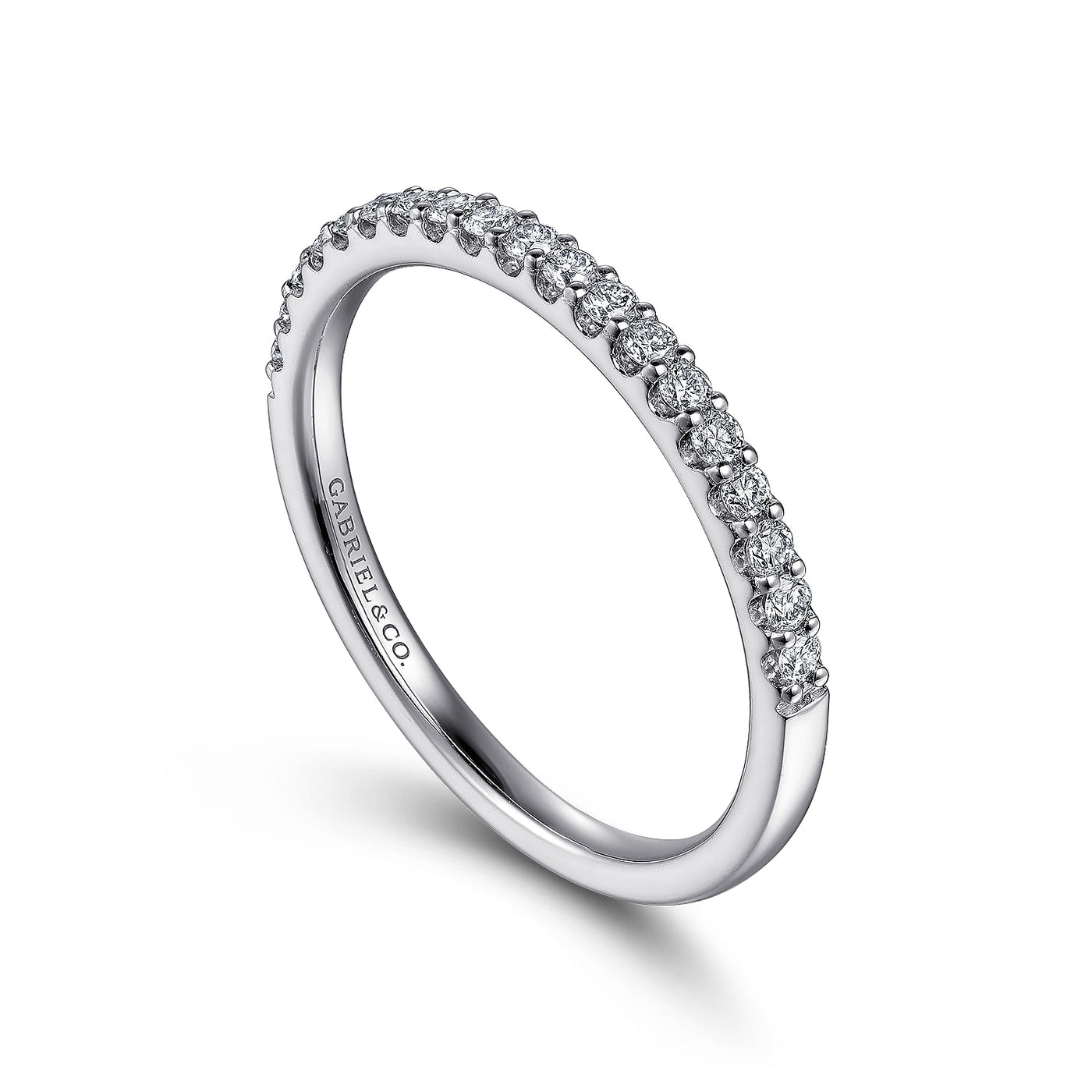 Gabriel 14K White Gold 0.25ctw Diamond Wedding Band