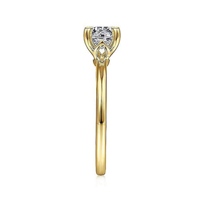 Gabriel - Classic Collection 14K Yellow Gold 0.00ctw 4 Prong Style Diamond Semi-Mount Engagement Ring
