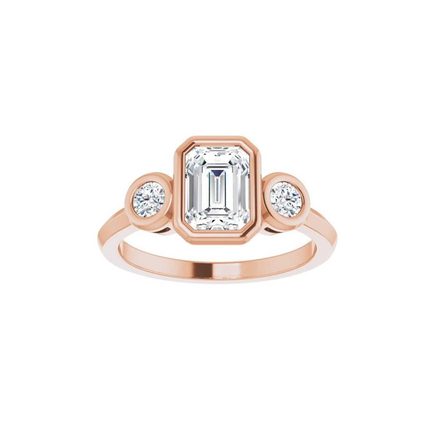 Ever & Ever 14K Yellow Gold 7x5ctw Bezel Style Diamond Semi-Mount Engagement Ring
