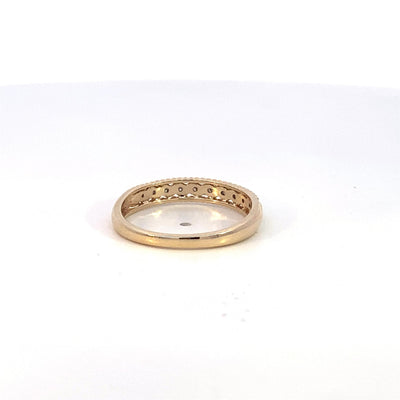 Estate 10K Yellow Gold .06ctw Stackable Diamond Fashion Ring